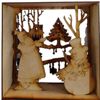 REF: 300113127 LASER CUADRO NOEL RAMAS MUÑECO NIEVE  16*17*6 CMS
