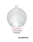 REF: 000001545 PLAST. BURBUJA/ ESFERA PLASTICO CRISTAL 12 CMS AGUJERO PQ*10 CAJA * 60 UNDS