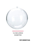 REF: 000001546 PLAST. BURBUJA / ESFERA PLASTICO CRISTAL 16 CM CAJA * 30 UNDS