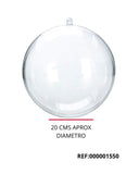 REF: 000001550 PLAST. BURBUJA / ESFERA  PLASTICO CRISTAL 20 CMS CAJA * 30 UND