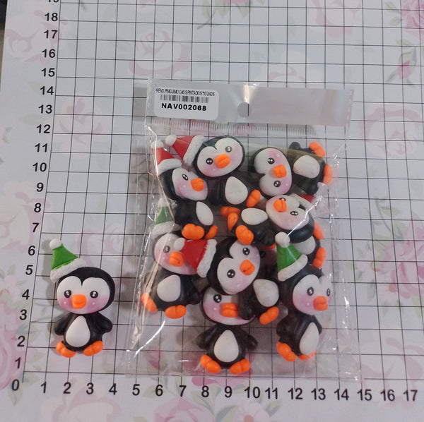 REF: NAV002068 NAV. PRENDEDOR PINGUINO OJOS PINTADOS *10 UNDS.  *VG*