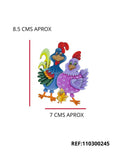 REF: 801000235 LASER APLIQUE FAMILIA GALLO GALLINA POLLO 8.5 *7