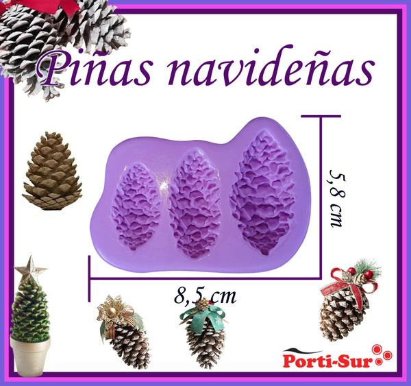 REF: 70000A280 MOLDE SILICONA PIÑAS NAVIDEÑAS *3