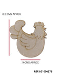 REF: 801000576 LASER APLIQUE GALLINA 4 PLUMAS 8.5 ALTO 9 ANCHO