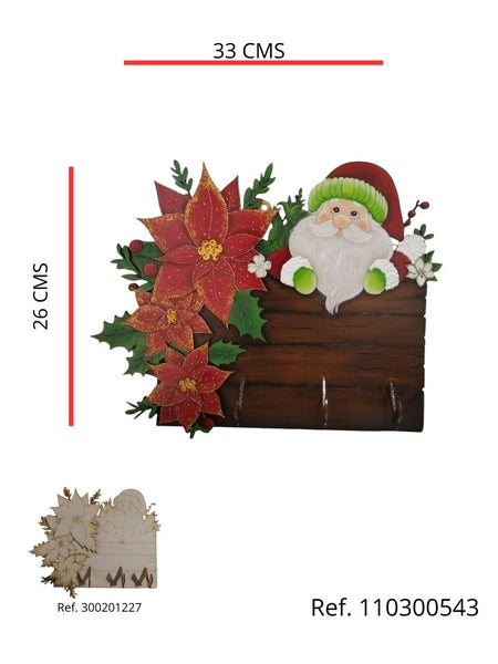 REF: 110300543 P. PINTADO LASER PERCHERO PAPA NOEL *3 PONZETIAS 26 ALTO*29 ANCHO (300201227)