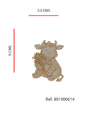 REF: 801000614 LASER APLIQUE VACA SENTADA FLORES 9 ALTO *5.5 ANCHO