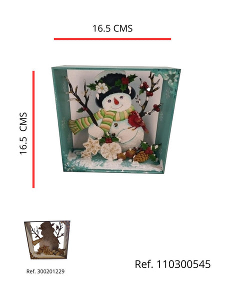 REF: 110300545 P. PINTADO LASER CUADRO MUÑECO NIEVE PONZETIAS 16 ALTO *17 ANCHO (300201229)