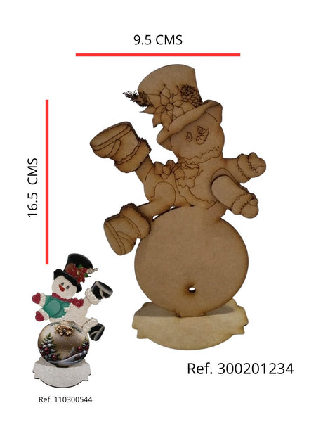 REF: 300201234 LASER MUÑECO NIEVE CON BASE 15.5 ALTO * 9 ANCHO