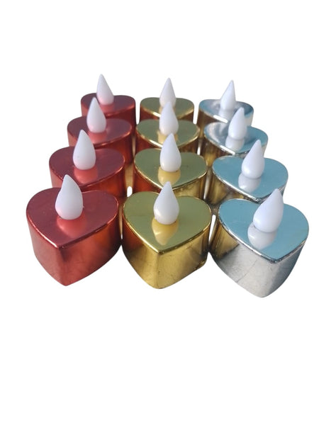 REF: 000009630 CACH. VELA METALIZADA CORAZON LUZ LED 4 ALTO 3.5 BASE BF-011 *UNIDAD22