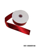 REF: 000009108 CACH. CINTA DE TELA NAVIDEÑA METALIZADA ROLLO * 18 MTS ROJO - VERDE