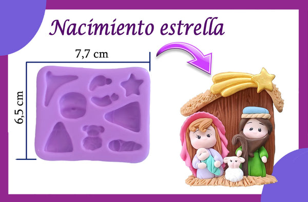 REF: 70000A137 MOLDE SILICONA NACIMIENTO OVEJA ESTRELLA
