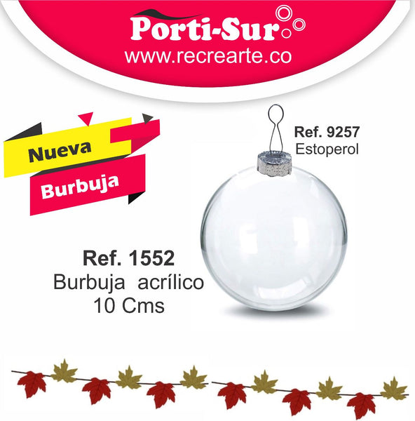 REF: 000001552 PLAST. BURBUJA PLASTICO CRISTAL 10 CMS PAQ. * 10 CAJA 200 UNS