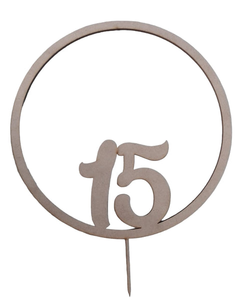 REF: 300201115 LASER CENTRO DE MESA CIRCULO 15 AÑOS 15*20 CMS