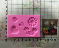 REF: 70000H124 MOLDE SILICONA ARCO IRIS FLORES CORAZON * 4