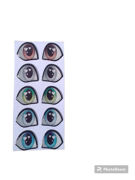 REF: 80000V054 ADH. OJOS RESINADOS # 13 * 5 PARES 1.5 CMS