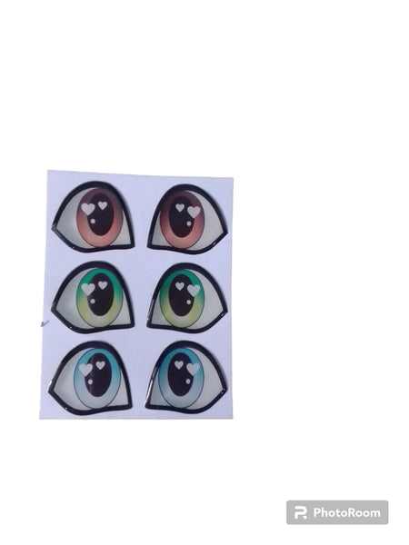 REF: 80000V056 ADH. OJOS RESINADOS # 13 * 3 PARES 2.5 CMS