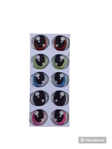 REF: 80000V061 ADH. OJOS RESINADOS # 14 * 5 PARES 1.5 CMS