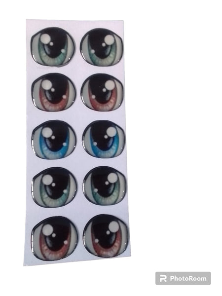 REF: 80000V019 ADH. OJOS RESINADOS # 3 * 5 PARES 1.5 CMS