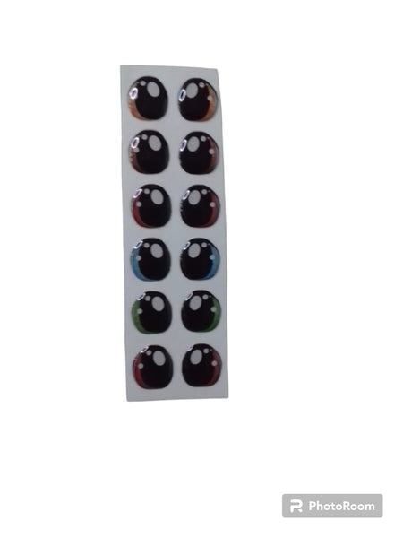 REF: 80000V074 ADH. OJOS RESINADOS # 16 * 6 PARES 1 CM