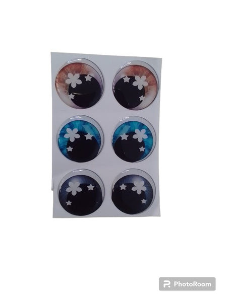 REF: 80000V119 ADH. OJOS RESINADOS # 23 * 3 PARES 2.5 CMS