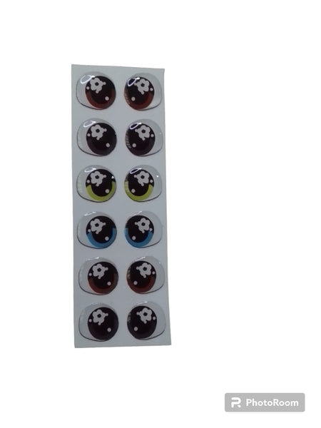 REF: 80000V123 ADH. OJOS RESINADOS # 24 * 6 PARES 1 CM