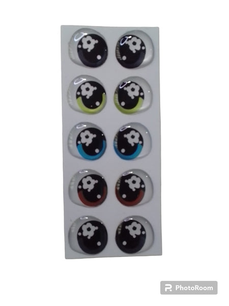 REF: 80000V124 ADH. OJOS RESINADOS # 24 * 5 PARES 1.5 CMS