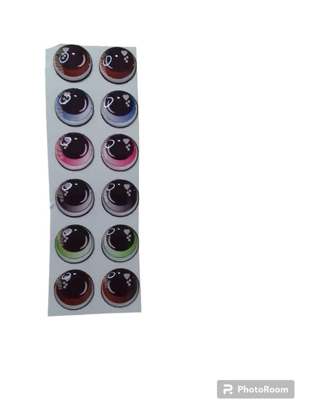 REF: 80000V144 ADH. OJOS RESINADOS # 27 * 6 PARES 1 CM