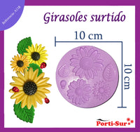 REF: 70000A118 MOLDE SILICONA GIRASOLES SURTIDOS