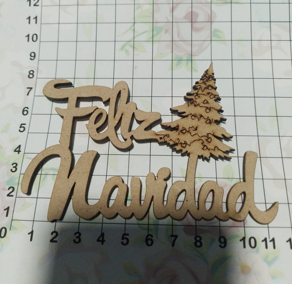 REF: 300201205 LASER APLIQUE FELIZ NAVIDAD ARBOL 11 ANCHO*8 ALTO