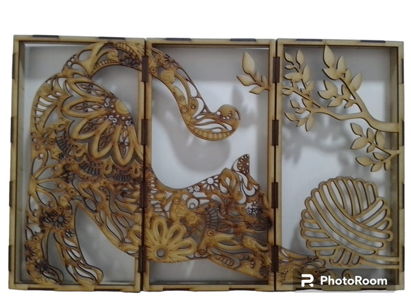 REF: 300201121 LASER TRIPTICO GRANDE GATO 30 *46 CMS