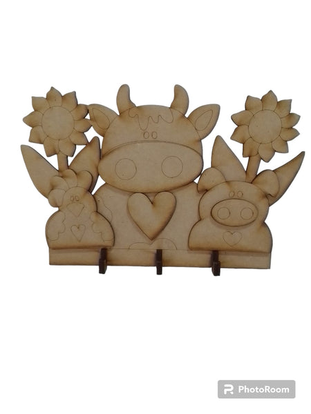 REF: 801000430 LASER PERCHERO * 3 VACA GIRASOLES GALLINA CERDO 20 ALTO * 30 ANCHO