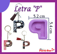 REF: 70000A214 MOLDE SILICONA LETRA MAYUSCULA P (LLAVEROS RESINA)