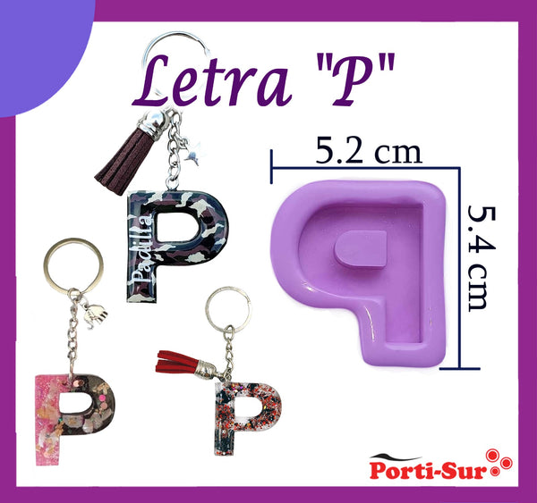 REF: 70000A214 MOLDE SILICONA LETRA MAYUSCULA P (LLAVEROS RESINA)