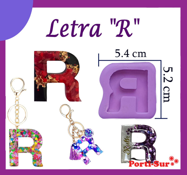 REF: 70000A216 MOLDE SILICONA LETRA MAYUSCULA R (LLAVEROS RESINA)