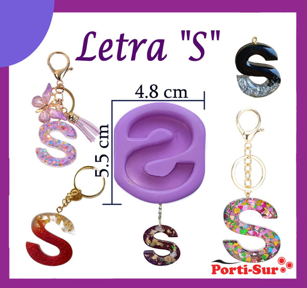 REF: 70000A217 MOLDE SILICONA LETRA MAYUSCULA S (LLAVEROS RESINA)