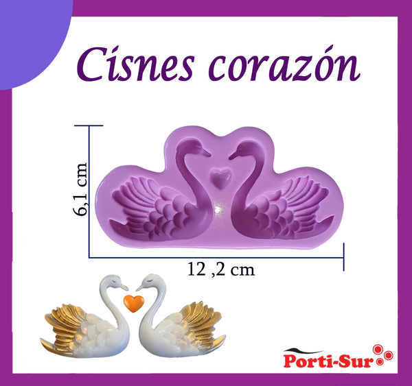REF: 70000A233 MOLDE SILICONA CISNES CORAZON