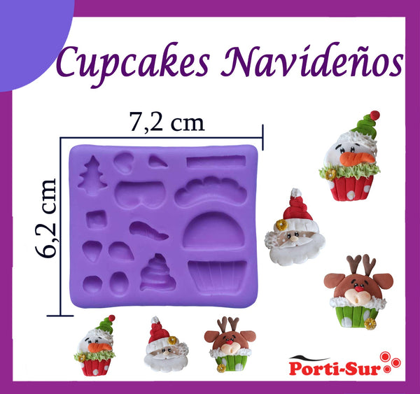 REF: 70000A235 MOLDE SILICONA CUP CAKE NAVIDEÑO