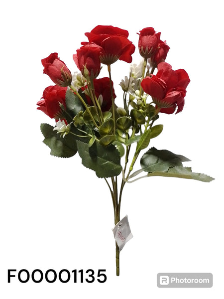 REF: F00001135 FLOR FOLLAJE ARTIFICIAL ROSAS * 4 BOTONES REF 8357