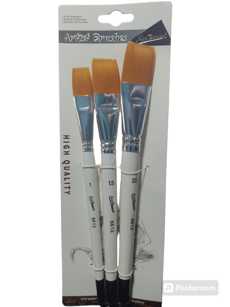 REF: 000029070 CACH. JUEGO PINCELES PLANOS X 3 HB 6613A