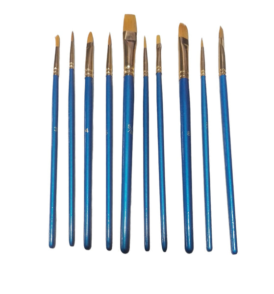 REF: 000029073 CACH. JUEGO PINCELES PLANOS Y REDONDOS X 10 2872A