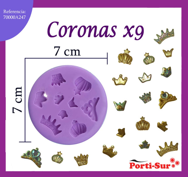 REF: 70000A247 MOLDE SILICONA CORONAS * 9 UNDS