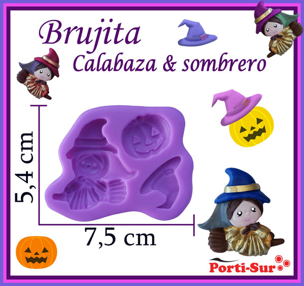 REF: 70000A253 MOLDE SILICONA BRUJITA ESCOBA