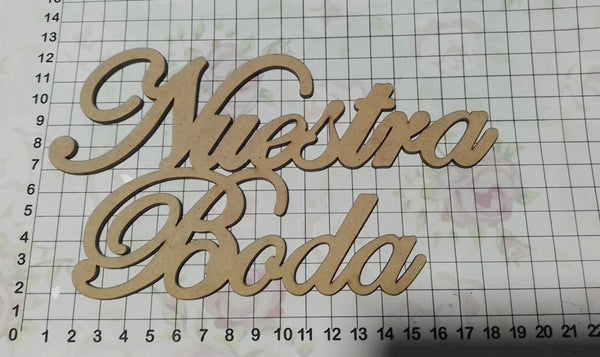 REF: 801000442 LASER APLIQUE NUESTRA BODA GRANDE 17.5*10