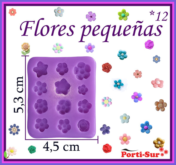 REF: 70000A261 MOLDE SILICONA FLORES PEQUEÑAS * 9 MOTIVOS