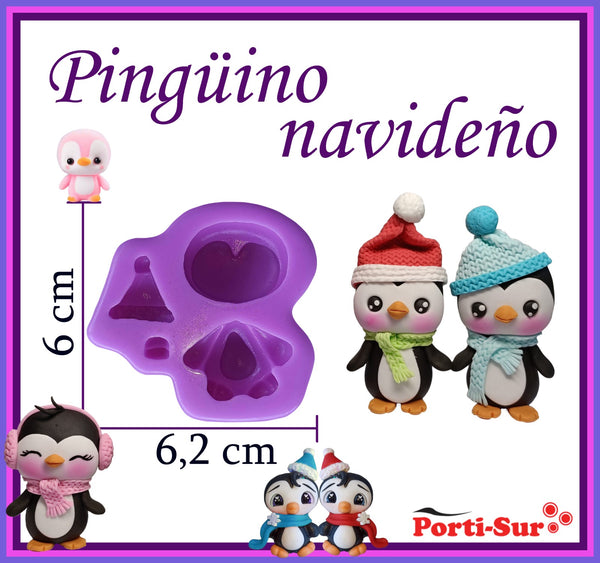 REF: 70000A264 MOLDE SILICONA PINGUINO NAVIDEÑO