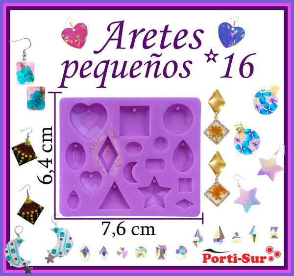 REF: 70000A266 MOLDE SILICONA ARETES MINI * 16 PIEZAS