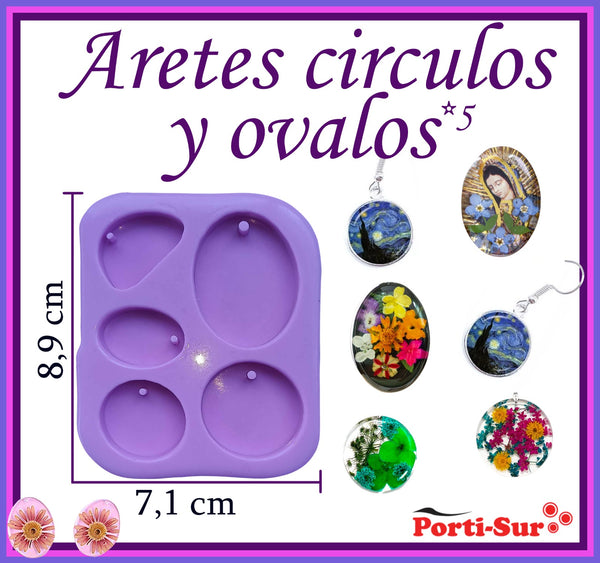 REF: 70000A267 MOLDE SILICONA ARETES OVALOS CIRCULOS* 5