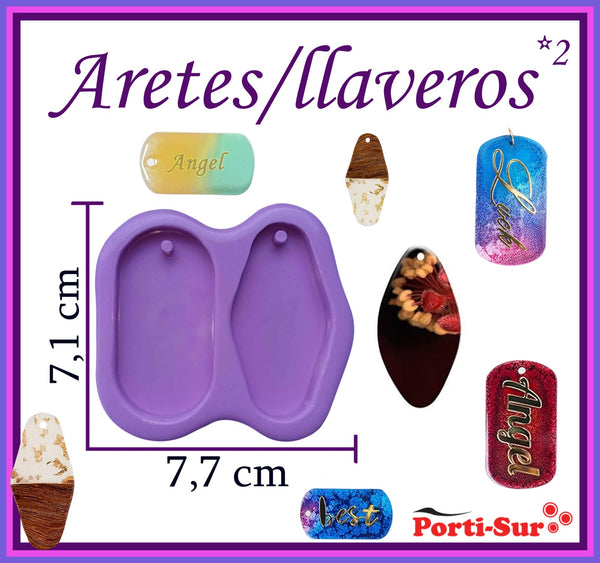 REF: 70000A271 MOLDE SILICONA ARETES /LLAVEROS *2