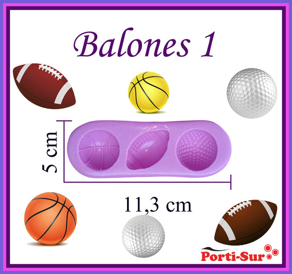 REF: 70000A275 MOLDE SILICONA CON FIGURA BALONES # 1 BALONCESTO