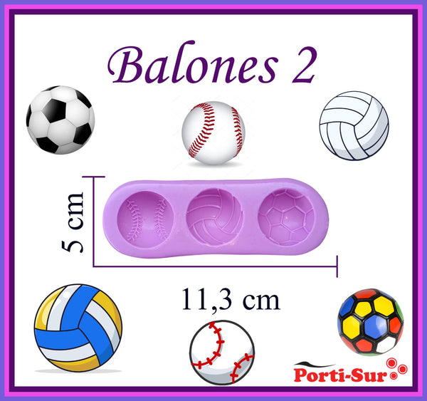REF: 70000A276 MOLDE SILICONA CON FIGURA BALONES # 2 FUTBOL